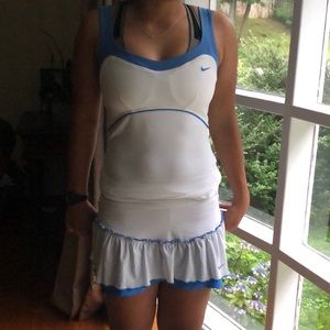 White and blue Nike sports tank